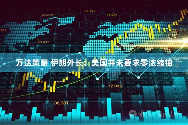 万达策略 伊朗外长：美国并未要求零浓缩铀