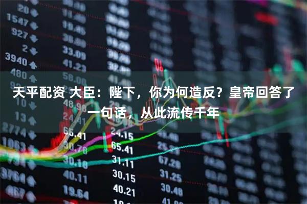 天平配资 大臣：陛下，你为何造反？皇帝回答了一句话，从此流传千年