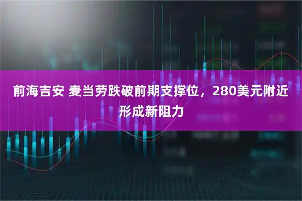 前海吉安 麦当劳跌破前期支撑位，280美元附近形成新阻力