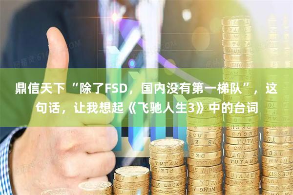 鼎信天下 “除了FSD，国内没有第一梯队”，这句话，让我想起《飞驰人生3》中的台词